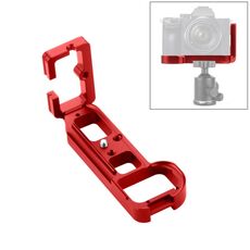 Pulluz da 1/4 di pollice Scatto verticale Rilevazione rapida L STAFFA BASSA PIASSA PER SONY A7R / A7 / A7S (ROSSO)