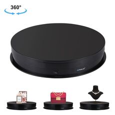 PULUZ 30 cm USB giradischi elettrico girevole espositore giradischi per riprese video giradischi per fotografia, carico 10-20 kg (nero)