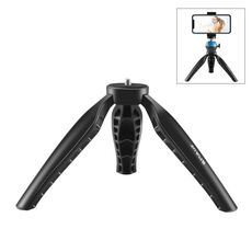 PULUZ Semplice mini supporto per treppiede da tavolo in ABS con vite da 1/4 di pollice per DSLR e fotocamere digitali, altezza di lavoro: 9 cm (nero)