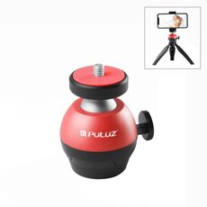 Adattatore per treppiede in ABS con testa a sfera in lega di alluminio CNC PULUZ 1/4 di pollice (rosso)