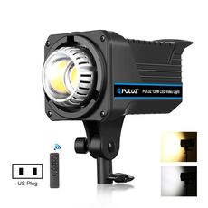 Luce video da studio PULUZ 220V 150W 3200K-5600K Sistema di dissipazione del calore incorporato a doppia temperatura di colore con telecomando (spina americana)