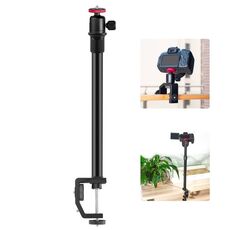 Puluz C Morsetto a morsetto Light Stand Destensione Asta dell'albero centrale Asta monoped Kit con testa a sfera, Lunghezza dell'asta: 33-60 cm (nero)