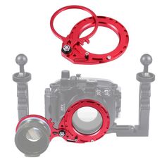 PULUZ Adattatore diottrico per lenti bagnate oscillanti da 67 mm a 67 mm in lega di alluminio per custodia subacquea DSLR (rosso)