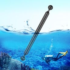 PULUZ 12 pollici 30,4 cm Lunghezza 20,8 mm di diametro Braccio galleggiante in fibra di carbonio a doppia sfera, diametro della sfera: 25 mm (nero)