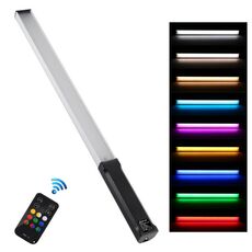 PULUZ RGB Colorato Photo LED Stick Temperatura del colore regolabile LED Luce di riempimento portatile con telecomando (Nero)