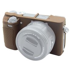 Custodia protettiva in silicone morbido PULUZ per Sony ILCE-6300 / A6400 (caffè)
