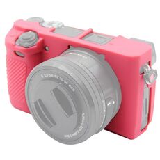 Custodia protettiva in silicone morbido PULUZ per Sony ILCE-6300 / A6400 (rosa rossa)