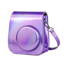 Borsa per fotocamera Richwell Portable Aurora in pelle PU con tracolla, adatta per Fujifilm Instax Mini 11 (viola)
