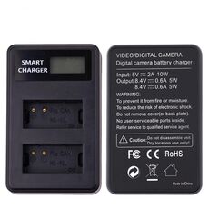 Per Canon NB-10L Batteria Smart LCD Display Caricatore USB a doppio canale