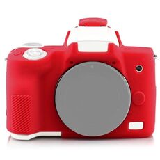 Custodia protettiva per corpo in pelle con armatura in silicone Richwell per fotocamera digitale Canon EOS M50 (rossa)