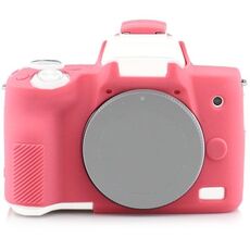 Custodia protettiva per corpo in pelle con armatura in silicone Richwell per fotocamera digitale Canon EOS M50 (rosa)