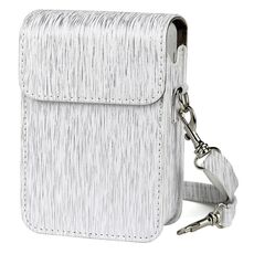 Custodia in pelle PU per fotocamera spazzolata Richwell per fotocamera istantanea Fujifilm Instax Mini Liplay (bianca)