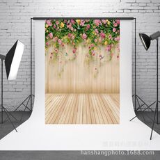 1.5m x 2.1m Simulazione Legno Plancia Fiore Parete Foto Puntelli Fotografia Sfondo Panno
