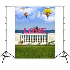 1.5m x 2.1m Simulazione 3D Beach Seascape Coconut Tree Photo Photography Background Cloth (3262)