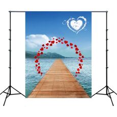 1.5m x 2.1m Simulazione 3D Beach Seascape Coconut Tree Photo Photography Background Cloth (4131)