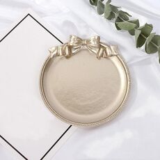 Vassoi per orecchini, orecchini e gioielli in resina vintage, ornamenti decorativi, accessori per foto, stile: rotondo (oro champagne)