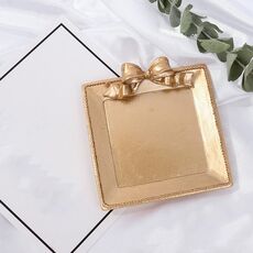 Vassoio di orecchini di gioielli antichi in resina vintage Ornamenti decorativi Accessori per foto, Stile: quadrato (oro)