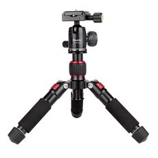 Xiletu FM5S-MINI Supporto per treppiede da tavolo mini con gambe pieghevoli a 5 sezioni (rosso)