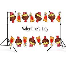 2.1 m x 1.5 m San Valentino Photo Party Layout Puntelli Fotografia Sfondo panno (014)