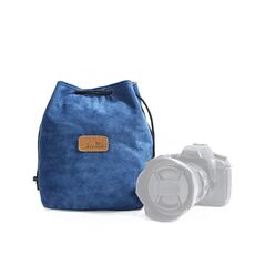 S.C.COTTON Liner Protezione digitale antiurto Borsa per obiettivo SLR portatile Borsa per fotocamera singola micro Square Blue L