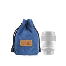 S.C.COTTON Liner Protezione digitale antiurto Borsa per obiettivo SLR portatile Borsa per fotocamera singola micro Round Blue S