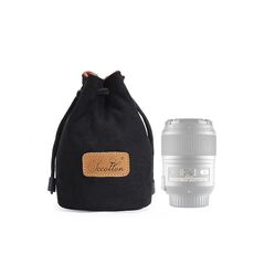 S.C.COTTON Liner Protezione digitale antiurto Borsa per obiettivo SLR portatile Borsa per fotocamera singola micro rotonda nera S