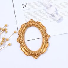 Mini cornice per foto orecchini in resina oro vintage Decorazione di gioielli Puntelli per foto (ovali)