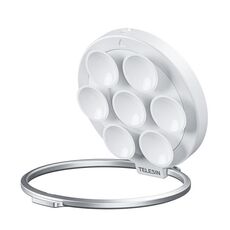 TELESIN MagSafe Supporto per telefono cellulare con ventosa Supporto per selfie in vetro a specchio Supporto portatile in silicone ad anello (bianco)