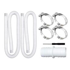 Tubo flessibile per piscina da 32 mm + connettore + cacciavite per Intex 300 GPH/530 GPH, lunghezza: 1,5 m Tubo bianco