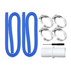Tubo flessibile per piscina da 32 mm + connettore + cacciavite per Intex 300 GPH/530 GPH, lunghezza: 1 m Tubo flessibile blu