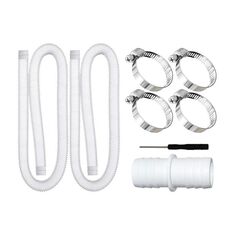 Tubo flessibile per piscina da 32 mm + connettore + cacciavite per Intex 300 GPH/530 GPH, lunghezza: 1 m Tubo bianco