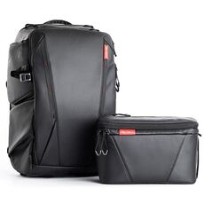 PGYTECH P-CB-020 Zaino 2 in 1 impermeabile antiurto per esterni a doppia spalla + borsa a tracolla singola (nero)