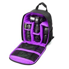 GOPRO, SJCAM, Nikon, Canon, Xiaomi Xiaoyi Yi, Canon, Xiaomi Xiaoyi Yi, Dimensioni: 27.5 * 12.5 * 34 cm (viola)