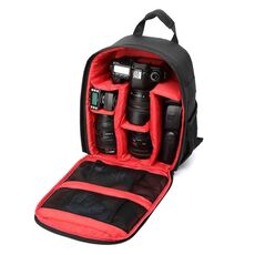 INDEPMAN DL-B012 Zaino per fotocamera portatile per sport all'aria aperta Borsa per GoPro, SJCAM, Nikon, Canon, Xiaomi Xiaoyi YI, Dimensioni: 27,5 * 12,5 * 34 cm (rosso)