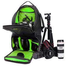 INDEPMAN DL-B016 Borsa a tracolla portatile impermeabile antigraffio per sport all'aria aperta Borsa per fotocamera Borsa per tablet Telefono per GoPro, SJCAM, Nikon, Canon, Xiaomi Xiaoyi YI, iPad, Apple, Samsung, Huawei, Dimensioni: 25,5 * 19 * 44 cm (Verde )
