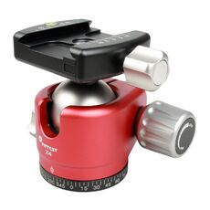 FITTEST X4 Testa a sfera panoramica con baricentro basso ad alta forza di bloccaggio con piastra a sgancio rapido per DSLR e fotocamere digitali, carico massimo 10 kg (rosso)