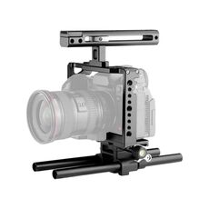 YELANGU C18 YLG0915A-C Stabilizzatore a gabbia per videocamera con manico e supporto per asta di guida per Panasonic Lumix DC-S1H / DC-S1 / DC-S1R (nero)