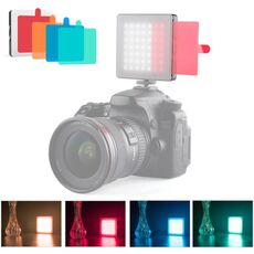 YELANGU Portable 49 LED Phone Photography Fill Light con 6 filtri colorati (nero)