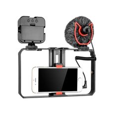YELANGU PC202 YLG1801B Vlogging Live Broadcast LED Selfie Light Smartphone Video Rig Manico Kit staffa stabilizzatore con microfono e luce di riempimento