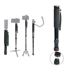 BEXIN P308B Portable Travel Outdoor DSLR Camera Supporto per monopiede in lega di alluminio (nero)