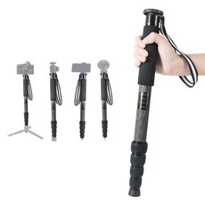 BEXIN P285-C Portable Travel Outdoor DSLR Camera Supporto per monopiede in fibra di carbonio (nero)