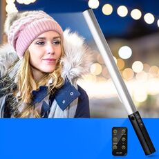Luxceo Q508S Dual Color Temperature Temperatura 1000LM Photo LED Stick Video Lampada portatile Palmare LED Fill Light Lampada di illuminazione flash (nero)