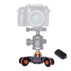 YELANGU L4X Ruota per fotocamera Dolly II Cursore elettrico per binari Carrucola video a 3 ruote Carrucola con telecomando per DSLR / Videocamere DV domestiche, GoPro, Smartphone, Carico: 3 kg