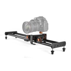 YELANGU L4X-BE YLG1817A Binario scorrevole per giunzione in lega di alluminio da 60 cm + Carrucola video a 3 ruote Carrellino per macchine fotografiche SLR / Videocamere