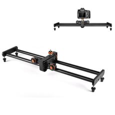 YELANGU YLG0119A Binario di scorrimento da 60 cm per giunzione + fibbia per binario per carrello per fotocamere reflex / videocamere (nero)