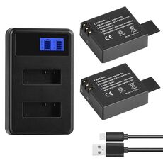 SJCAM SJ7000 / SJ6000 / SJ5000 / SJ4000 Batteria Schermo LCD Caricatore a doppia batteria, visualizza la capacità di ricarica (nero)
