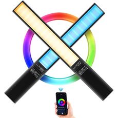 Luxceo P6 RGB Colorato Photo LED Stick Video Light Light Handheld App Control Full Color LED Fill Light (Nero)
