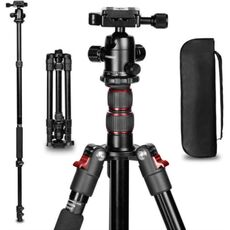 Tripo K2508s + B1S Treppiede in lega di alluminio portatile regolabile con testa a sfera per fotocamera SLR (rosso)