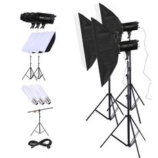 TRIOPO Oubao TTR300W 60x90cm Studio Softbox + Supporto per treppiede 2.8mi + 3x E27 150W Lampadina Fotografia Set di illuminazione