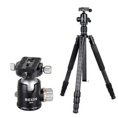 BEXIN W324C M44 Treppiede in fibra di carbonio Fotocamera di ripresa stabile per fotocamera Dslr punto video